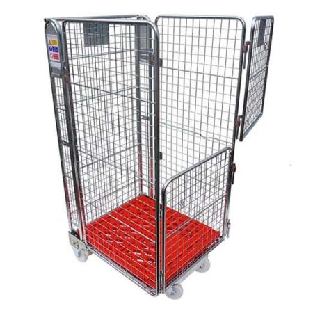 Four Sided Split Gate Plastic Base Mesh Roll Cage